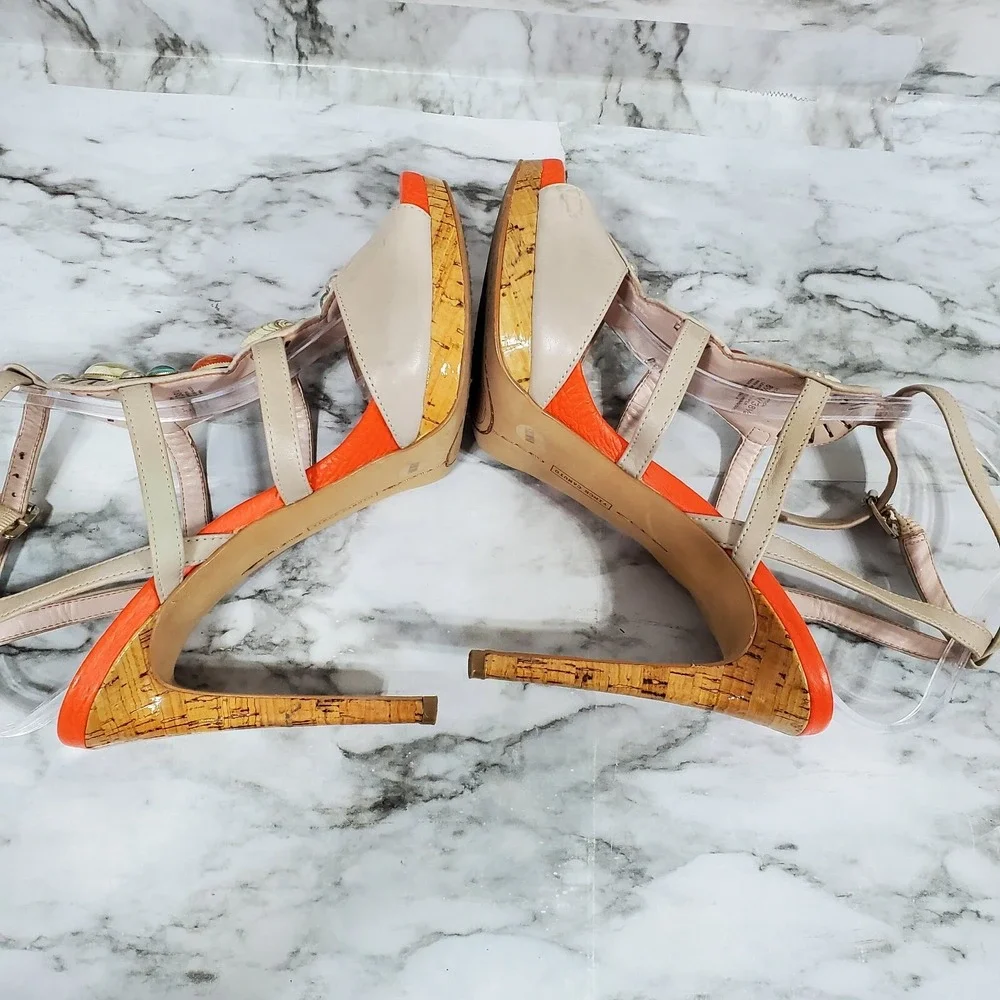 Vince Camuto Sandals Women's 8.5 M Multicolor High‎ Stiletto Heels Jewels Gems